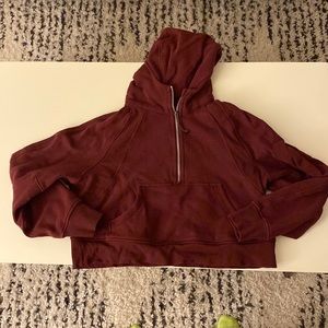 Lululemon Scuba Oversized Half-Zip Hoodie in merlot